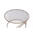ACME Bluelipe Round Glass Top Coffee Table in Gold and Champagne