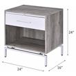 ACME Cistus Wooden Accent Table in Weathered Gray Oak and White