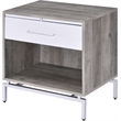 ACME Cistus Wooden Accent Table in Weathered Gray Oak and White