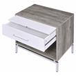 ACME Cistus Wooden Accent Table in Weathered Gray Oak and White