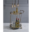 ACME Zekera Metal Frame/Glass Serving Bar Cart in Clear and Champagne