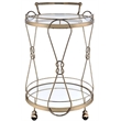 ACME Zekera Metal Frame/Glass Serving Bar Cart in Clear and Champagne