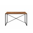 Acme Jurgen Metal tube Dining Table in Brown Walnut