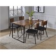 Acme Jurgen Metal tube Dining Table in Brown Walnut