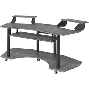 ACME Eleazar Wooden Music Recording Studio Desk in Black Oak