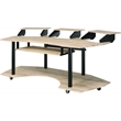 ACME Eleazar Wooden 4-Shelf Music Recording Studio Desk in Natural Oak