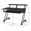 ACME Suitor Wooden Top Music Recording Studio Desk with Keyboard Tray in Black