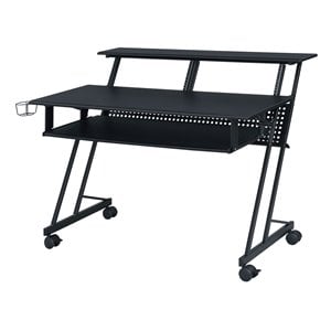 ACME Suitor Wooden Top Music Recording Studio Desk with Keyboard Tray in Black