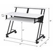ACME Suitor Wooden Top Music Recording Studio Desk in White and Black