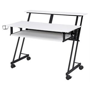 ACME Suitor Wooden Top Music Recording Studio Desk in White and Black