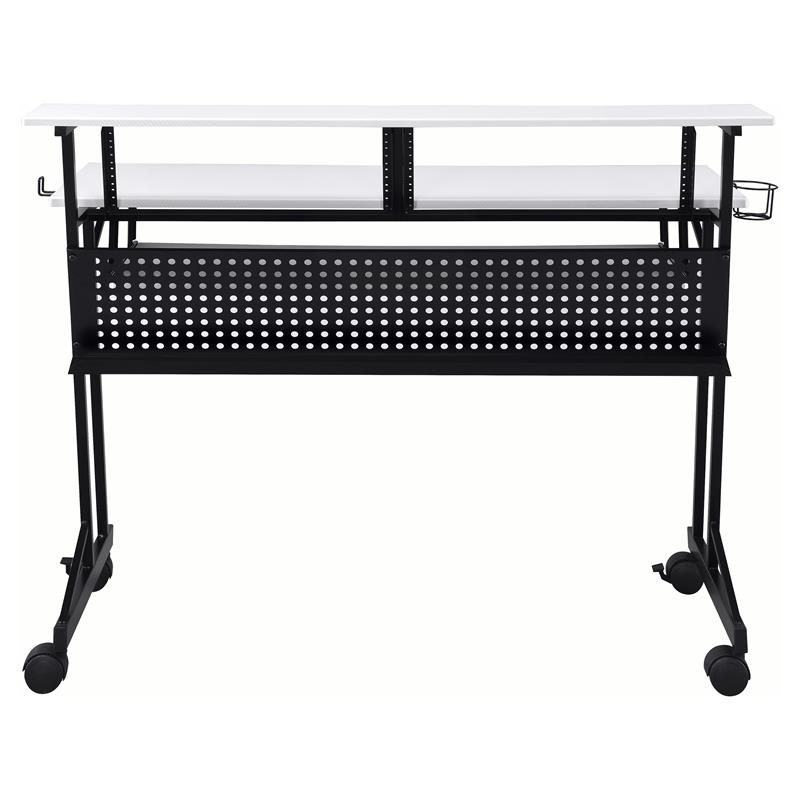 ACME Suitor Wooden Top Music Recording Studio Desk in White and Black