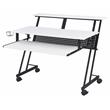 ACME Suitor Wooden Top Music Recording Studio Desk in White and Black