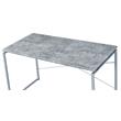 ACME Jurgen Wooden Rectangle Top Writing Desk in Faux Concrete and Silver