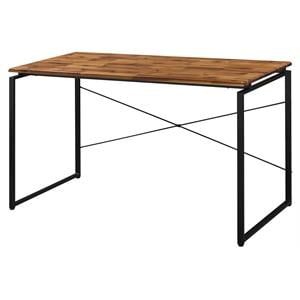 ACME Jurgen Wooden Rectangle Top Writing Desk in Oak and Black