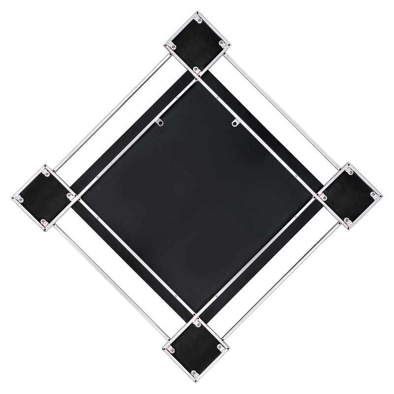 ACME Asbury Metal Frame Wall Accent Mirror in Mirrored and Chrome