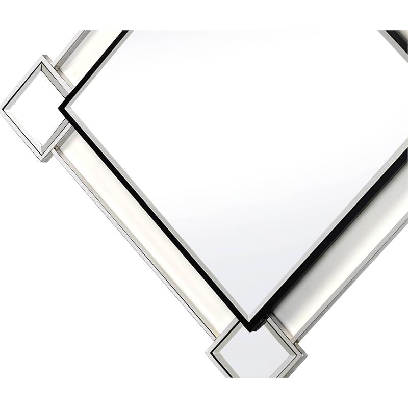 ACME Asbury Metal Frame Wall Accent Mirror in Mirrored and Chrome