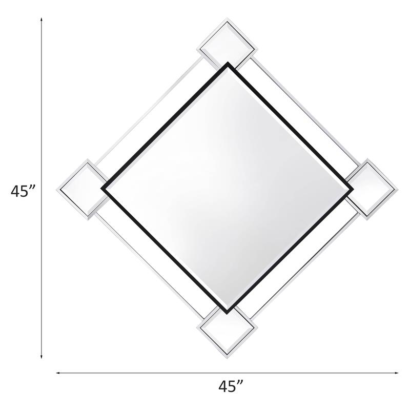 ACME Asbury Metal Frame Wall Accent Mirror in Mirrored and Chrome