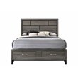 Valdemar Eastern King Bed with Storage in Weathered Gray
