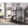 ACME Deliz Metal Frame Twin/Twin Bunk Bed in Sandy Gray