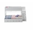 Meyer Twin/Full Bunk Bed with Storage Ladder and Drawers in White