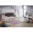 Meyer Twin/Full Bunk Bed with Storage Ladder and Drawers in White