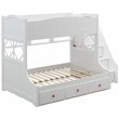 Meyer Twin/Full Bunk Bed with Storage Ladder and Drawers in White