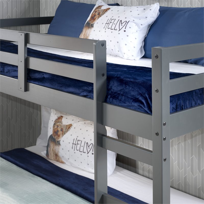 ACME Gaston Wooden Frame Loft Bed in Gray