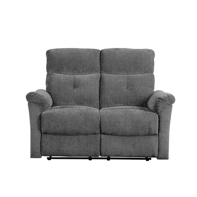 ACME Treyton Tufted Upholstered Motion Loveseat  in Gray Chenille