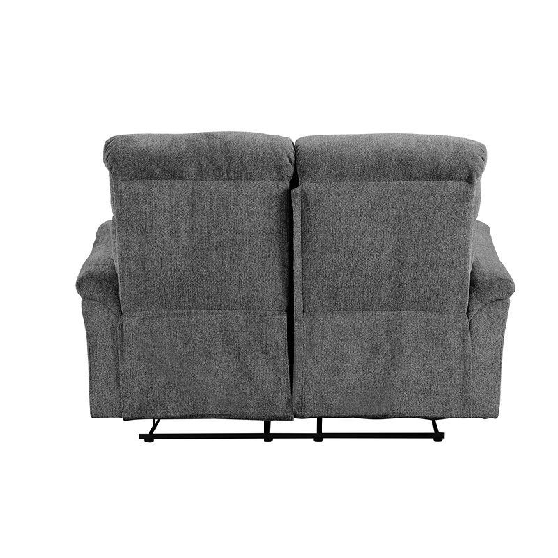 ACME Treyton Tufted Upholstered Motion Loveseat  in Gray Chenille