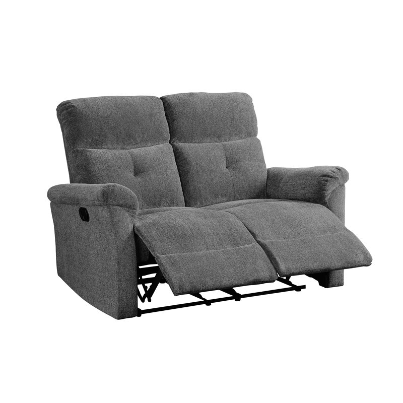 ACME Treyton Tufted Upholstered Motion Loveseat  in Gray Chenille
