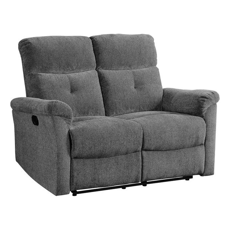 ACME Treyton Tufted Upholstered Motion Loveseat  in Gray Chenille
