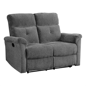 ACME Treyton Tufted Upholstered Motion Loveseat  in Gray Chenille