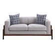 ACME Pelton Fabric Loose Back Loveseat with Pillows in Walnut