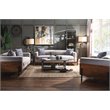 ACME Pelton Fabric Loose Back Chair with 1 Pillow in Walnut