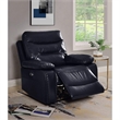 ACME Aashi Leather-Gel Horizontal Tufted Power Recliner in Navy