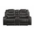 ACME Braylon Faux Leather Reclining Loveseat with Console in Magnetite Black