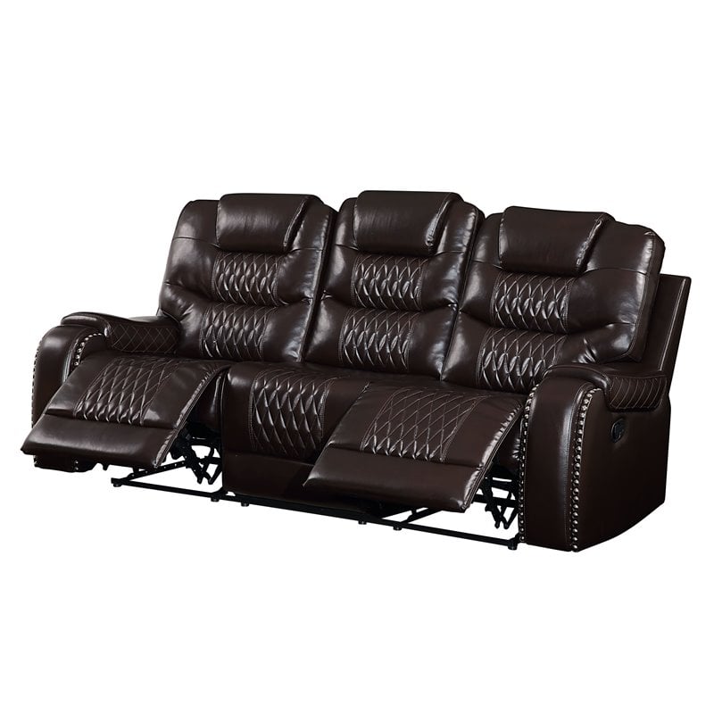 Braylon Sofa (Motion) in Brown PU