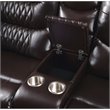 ACME Braylon Faux Leather Tufted Reclining Loveseat with Console in Brown