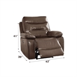 Aashi Recliner (Power Motion) in Brown Leather-Gel Match