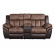 ACME Jaylen Microfiber Reclining Loveseat with Console in Toffee and Espresso