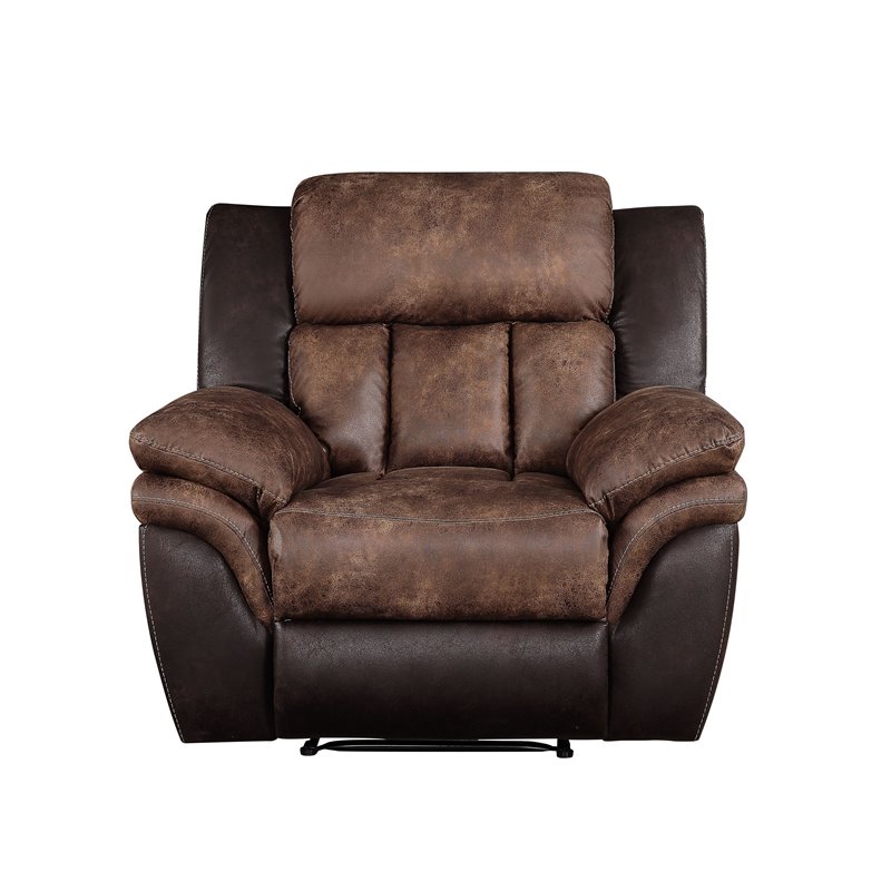 Jaylen Recliner in Toffee and Espresso Polished Microfiber