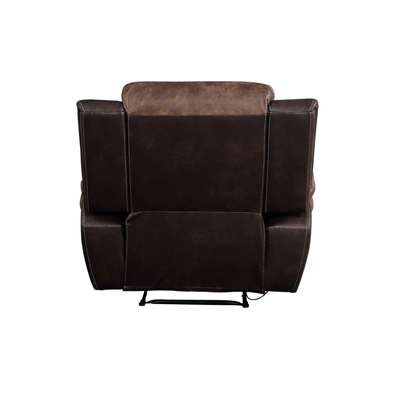 Jaylen Recliner in Toffee and Espresso Polished Microfiber