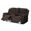 ACME Madden Chenille Motion Reclining Loveseat with Console in Brown