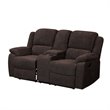 ACME Madden Chenille Motion Reclining Loveseat with Console in Brown