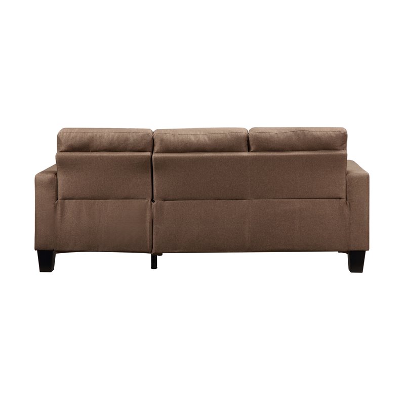 Earsom Sectional Sofa (Rev. Chaise) in Brown Linen