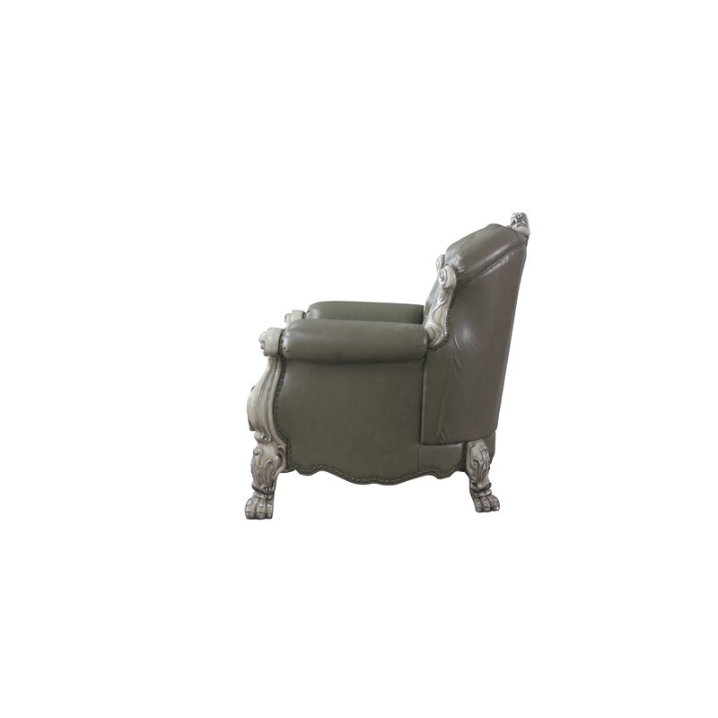 Dresden Chair with Pillow in Vintage Bone White and PU