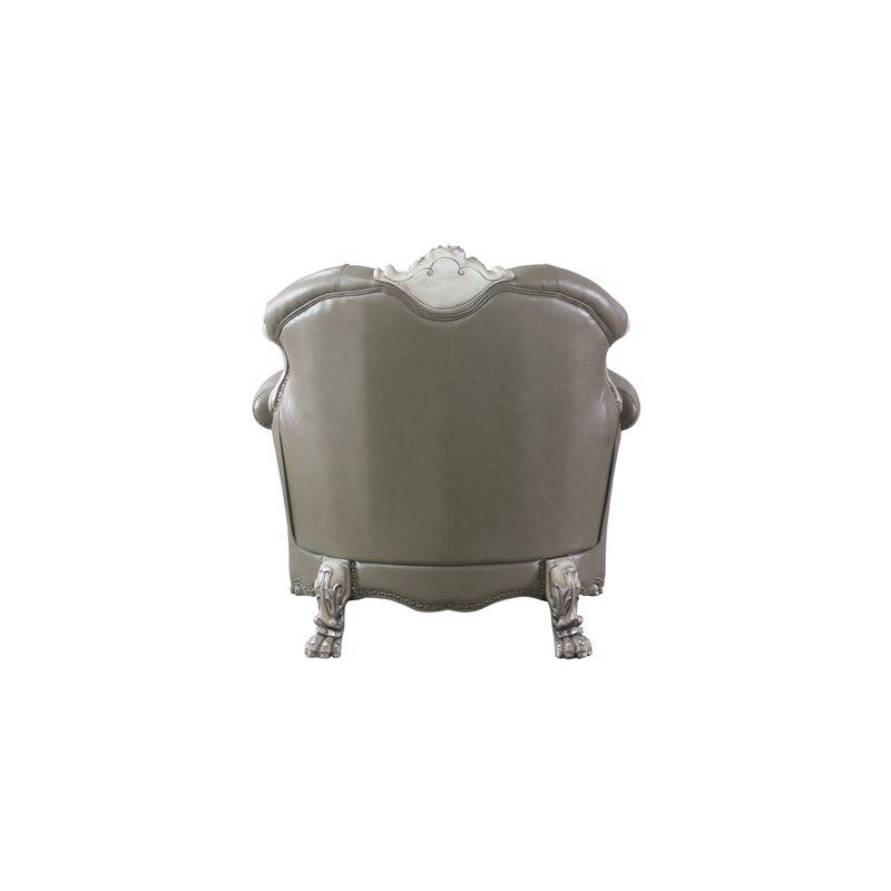 Dresden Chair with Pillow in Vintage Bone White and PU