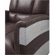 ACME Brancaster Top Grain Leather Accent Chair in Retro Brown and Aluminum