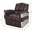ACME Brancaster Top Grain Leather Accent Chair in Retro Brown and Aluminum