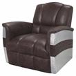 ACME Brancaster Top Grain Leather Accent Chair in Retro Brown and Aluminum